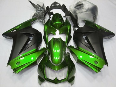Vert & Noir Mat 08-12 Ninja 250 Carénage Moto
