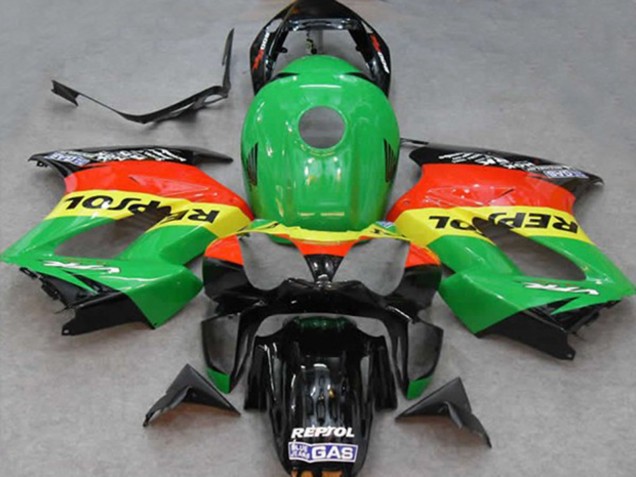 Vert Repsol 02-12 VFR800 Carénage Moto Vert Repsol 02-12 VFR800 Carénage Moto