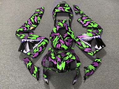 Vert & Rose Camo 03-04 CBR600RR Carénage Moto