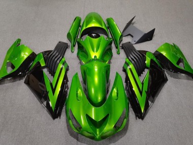 Vert Vif & Noir 06-11 ZX14R Carénage Moto