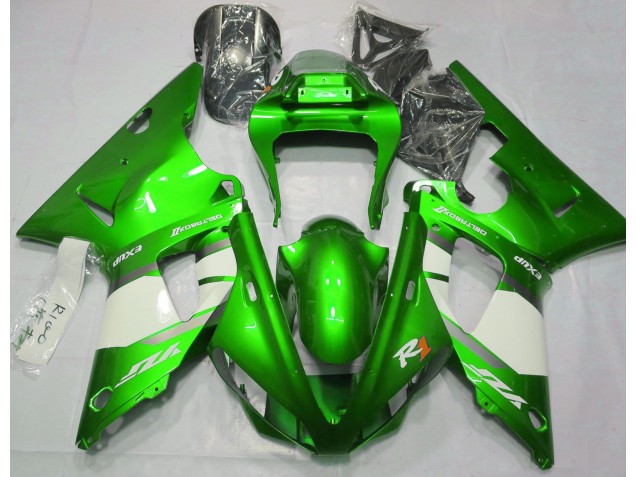 Vert Électrique & Blanc 00-01 R1 Carénage Moto Vert Électrique & Blanc 00-01 R1 Carénage Moto