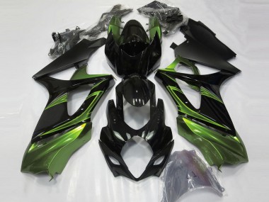 Vert Électrique & Noir Brillant 07-08 GSXR 1000 Carénage Moto