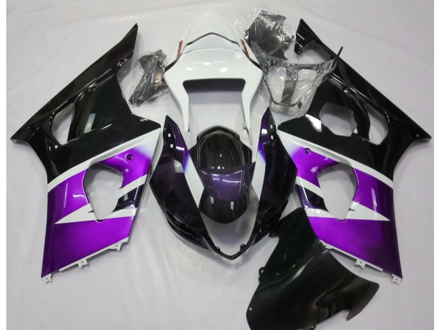 Violet Brillant & Blanc 03-04 GSXR 1000 Carénage Moto Violet Brillant & Blanc 03-04 GSXR 1000 Carénage Moto