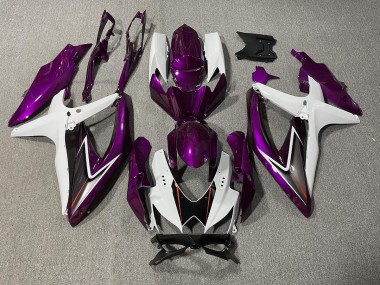 Violet Brillant & Blanc 08-10 GSXR 600-750 Carénage Moto