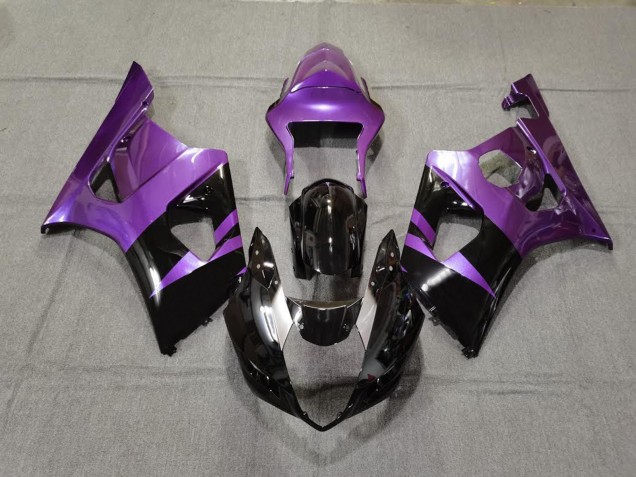 Violet Brillant & Noir 03-04 GSXR 1000 Carénage Moto Violet Brillant & Noir 03-04 GSXR 1000 Carénage Moto
