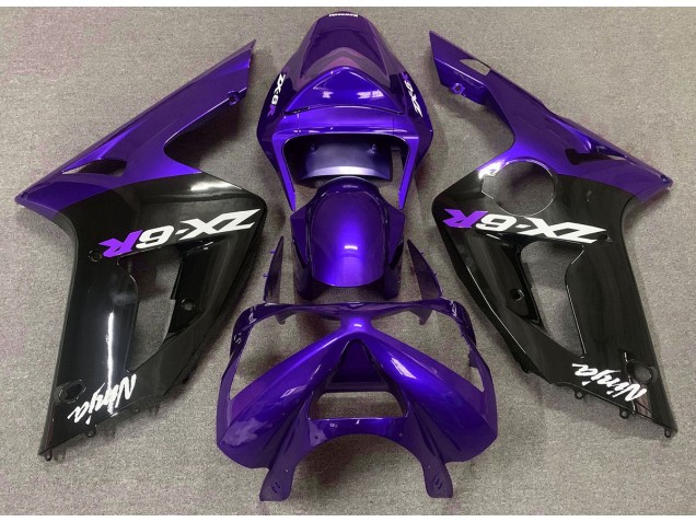 Violet Brillant & Noir 03-04 ZX6R Carénage Moto Violet Brillant & Noir 03-04 ZX6R Carénage Moto
