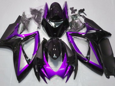 Violet Brillant & Noir 06-07 GSXR 600-750 Carénage Moto