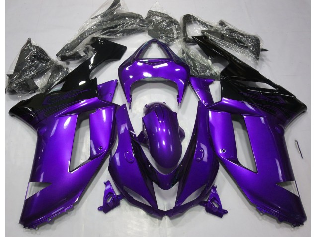 Violet Brillant & Noir 07-08 ZX6R Carénage Moto Violet Brillant & Noir 07-08 ZX6R Carénage Moto