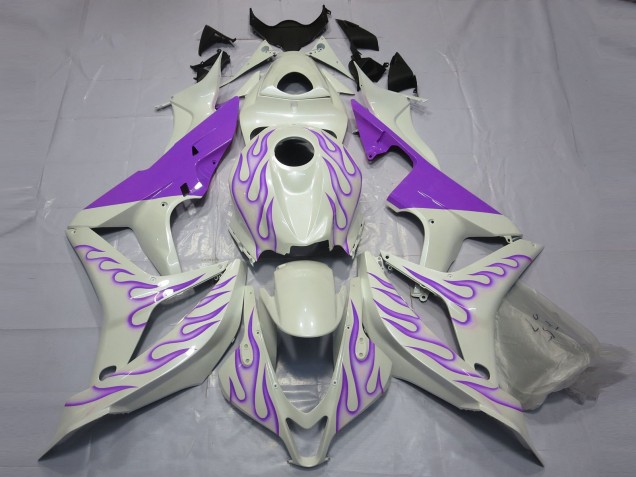 Violet Flamme Sur Blanc 07-08 CBR600RR Carénage Moto
