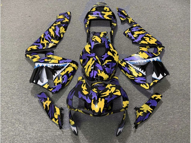 Violet & Jaune Camo 03-04 CBR600RR Carénage Moto Violet & Jaune Camo 03-04 CBR600RR Carénage Moto