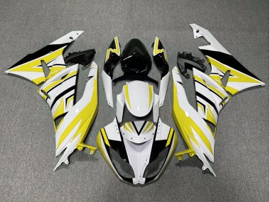 Zag Jaune Blanc & Noir 09-12 ZX6R Carénage Moto