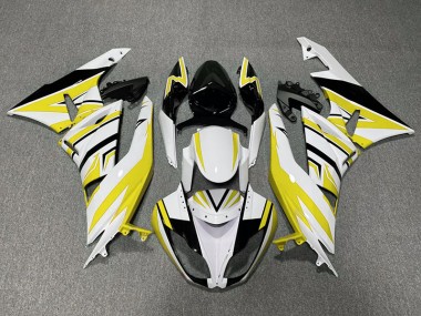 Zag Jaune Blanc & Noir 09-12 ZX6R Carénage Moto