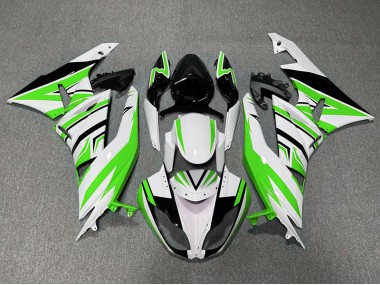 Zag Vert Blanc & Noir 09-12 ZX6R Carénage Moto