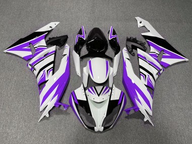 Zag Violet Blanc & Noir 09-12 ZX6R Carénage Moto