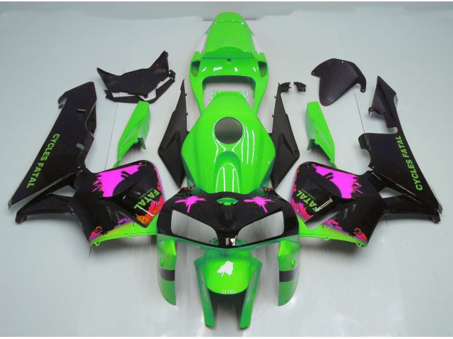 Éclaboussures Roses Sur Vert 05-06 CBR600RR Carénage Moto Éclaboussures Roses Sur Vert 05-06 CBR600RR Carénage Moto