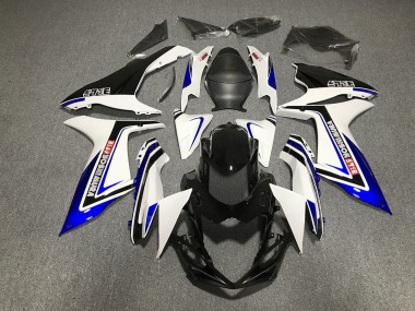 Écriture Bleue En Noir & Blanc 11-24 GSXR 600-750 Carénage Moto