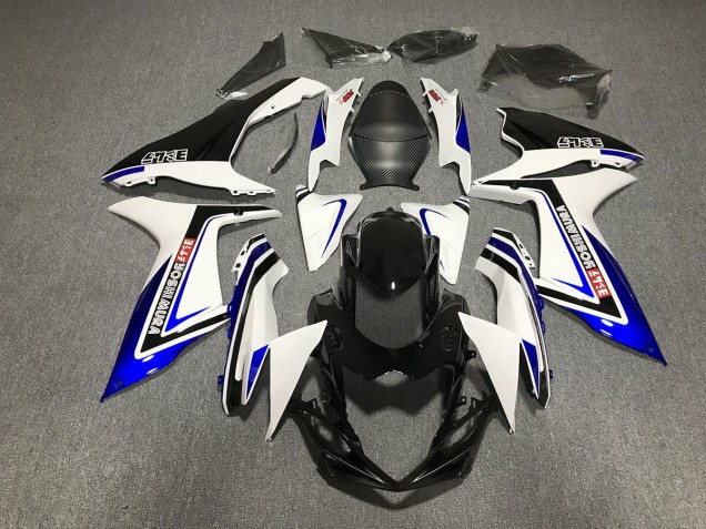 Écriture Bleue En Noir & Blanc 11-24 GSXR 600-750 Carénage Moto Écriture Bleue En Noir & Blanc 11-24 GSXR 600-750 Carénage Moto