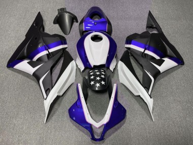 Étoile Noir Mat & Bleu Foncé 09-12 CBR600RR Carénage Moto